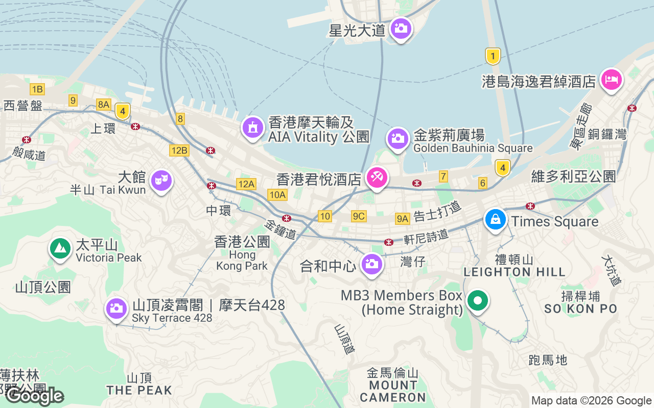 香港島導覽地圖